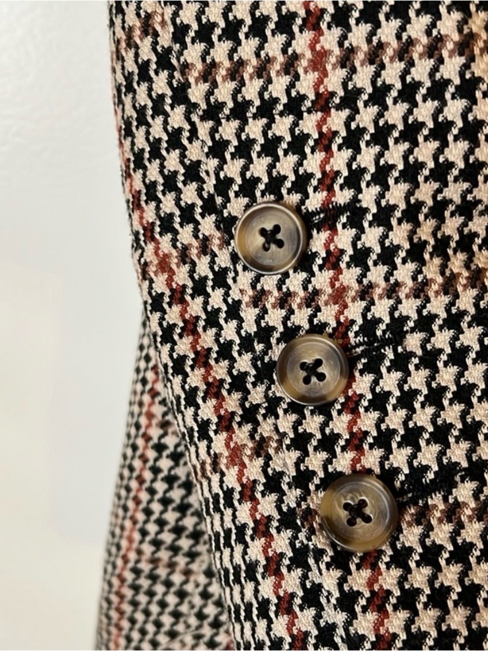 Free People Houndstooth Blazer Jacket - Black, White & Tan - Picture 4 of 7